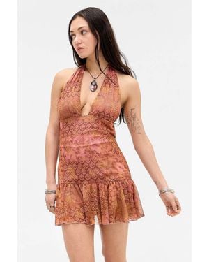 Silence + Noise Silence + Noise Strobe Halterneck Skort Dress - Red