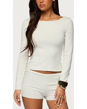 Edikted Arianna Off Shoulder Knit Sweater - Gray