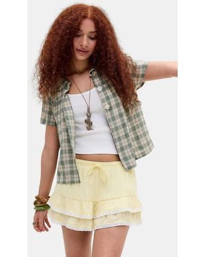 Motel Lemon Yasu Tiered Mini Skirt - Brown