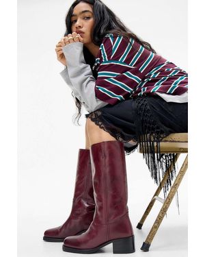 Bronx Burgundy Ky-ley Pull-on Leather Boots Uk 5 At Urban Outfitters - Multicolour