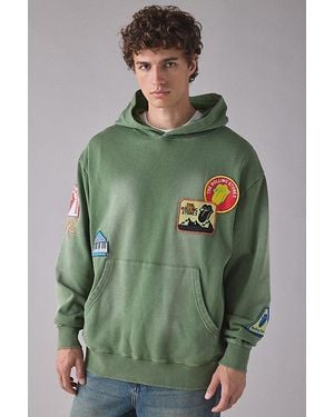 Urban Outfitters Rolling Stones Patches Hoodie Sweatshirt - Green