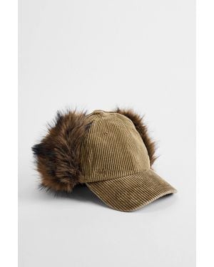 BDG Corduroy & Faux Fur Trapper Hat - Brown