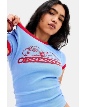 Urban Outfitters Uo Peanuts Too Perfect T-shirt - Blue