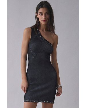 FANG NYC Uo Exclusive Knit One-Shoulder Mini Dress - Black