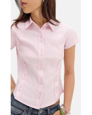 Silence + Noise Silence + Noise Matty Asymmetric Shirt - Pink