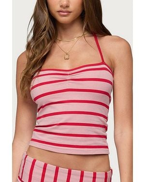 Edikted Lorenza Striped Halter Top - Pink