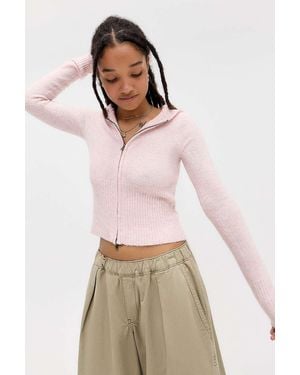 BDG Monet Zip-through Cardigan - Pink