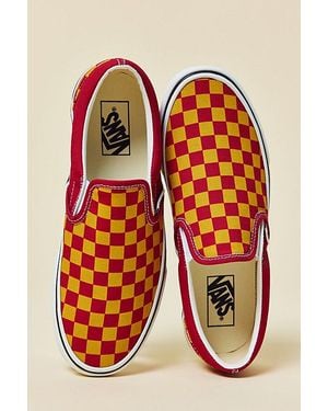 Vans Classic Checkerboard Slip-On Sneakers - Orange