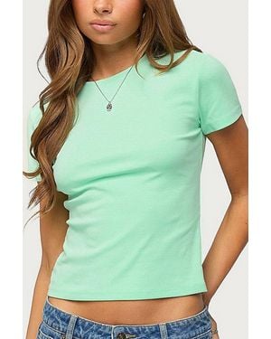 Edikted Marleaux Fitted T Shirt Top - Green