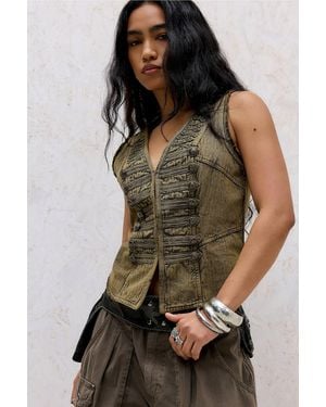 Kimchi Blue Megan Military Top - Green