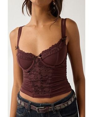 Urban Outfitters Out From Under Jazz Club Lace Trim Corset - Black
