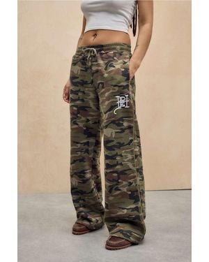 Ed Hardy Uo Exclusive Camo Wide Leg Joggers S At Urban Outfitters - Multicolour