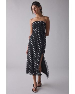 Urban Outfitters Uo Samara Mesh Strapless Midi Dress - Multicolour