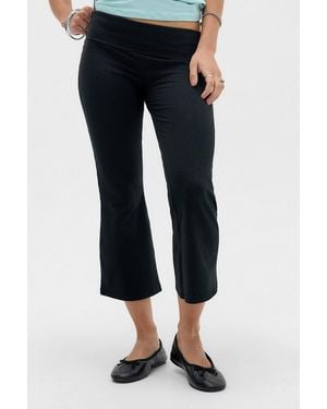 Out From Under Foldover Kick Flare Capri Trousers - Blue