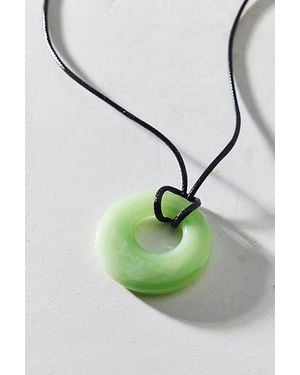 Urban Outfitters Court Resin Pendant Corded Necklace - Green