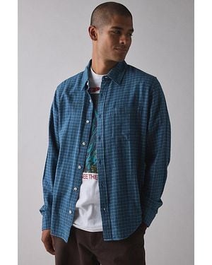 Urban Outfitters Uo The Baggy Flannel Shirt Top - Blue