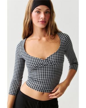 Out From Under Bec Surplice 3/4 Sleeve Top - Black