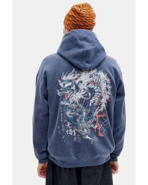 Urban Outfitters Uo Blue Dragon Grunge Hoodie