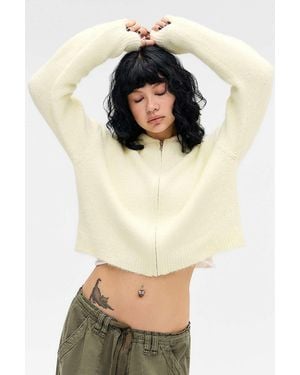 Urban Outfitters Uo Jae Zip-through Knit Hoodie - Black
