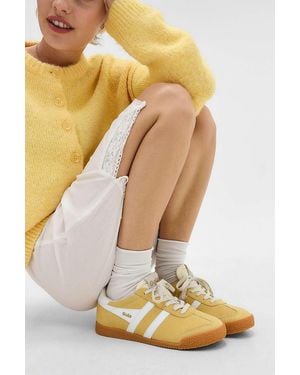 Gola Pollen & White Elan Suede Trainers - Yellow