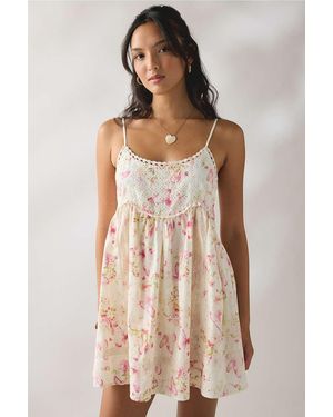 Kimchi Blue Faded Florals Mini Dress - Pink