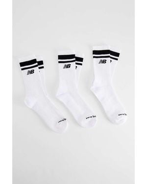 New Balance White Everyday Hoop Socks - Black