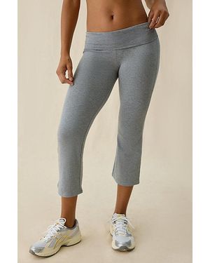 Out From Under Bec Cropped Foldover Kick Flare Pants - Blue