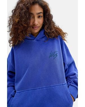 iets frans... Script Logo Hoodie - Blue