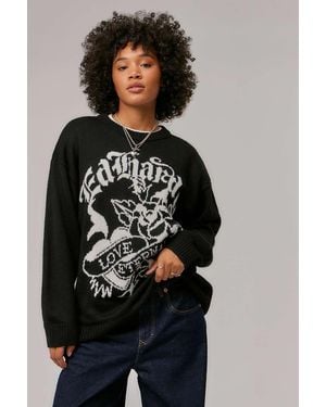 Ed Hardy Love Kills Knit Jumper - Black