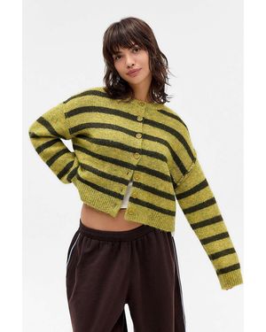 Urban Outfitters Uo Marli Crew Neck Cardigan Xs At - Yellow
