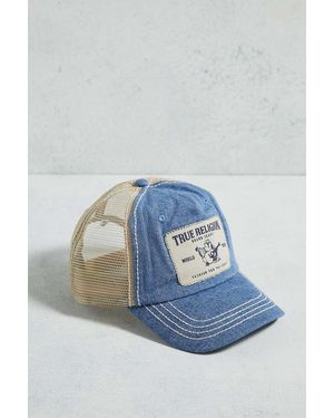 True Religion Crystal Denim Trucker Cap - Blue