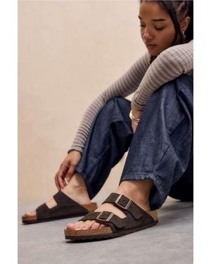 Birkenstock Mocca Arizona Suede Sandals - Blue