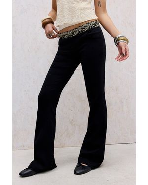 Motel Rosimo Black Flared Trousers - Blue