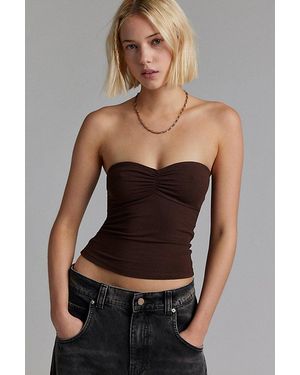 BDG Carla Sweetheart Neckline Ribbed Knit Tube Top - Black