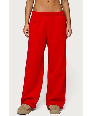 Edikted Basic Girl Wide Leg Sweatpants - Red