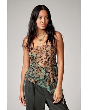 Kimchi Blue Indie Asymmetric Bandeau Top - Brown