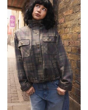 BDG Warren Check Jacket Xs At Urban Outfitters - Black