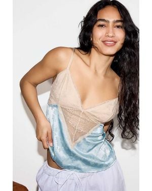 Out From Under Jacquard Lace Cami - Blue