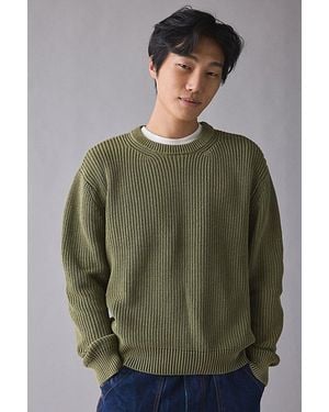 Urban Outfitters Uo Acid Wash Crew Neck Sweater - Green