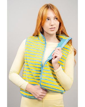 Midnight Lunch Stripe Vest Jacket - Yellow