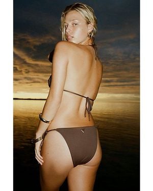 Guess Guess Ivy Rhinestone String Brief Bikini Bottom - Black