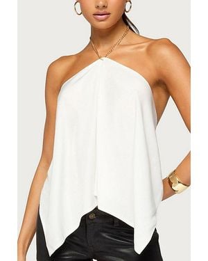 Edikted Elni Chain Backless Halter Top - White