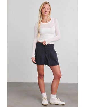 Nike Sportswear Pleated Double Waistband Mini Skort - Gray