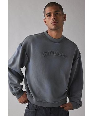 Guess Guess Originals Applique Logo Boxy Crew Neck Sweatshirt - Grey