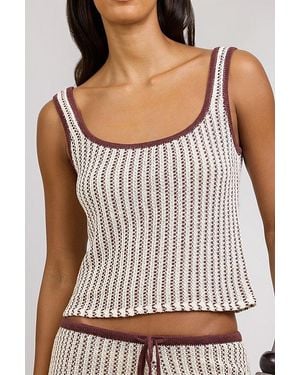 Onia Crochet Knit Square Neck Tank Top - White