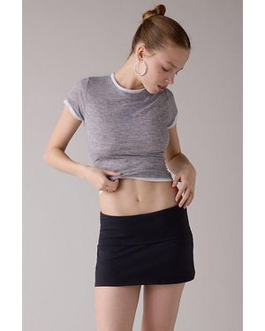Out From Under Bec Foldover Low-Rise Mini Skort - Gray