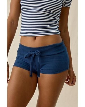 Out From Under Follow Request Micro Sweat Shorts - Blue