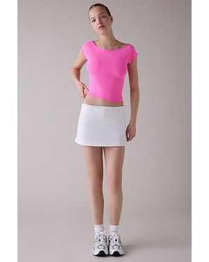 Out From Under Bec Foldover Low-Rise Mini Skort - Pink