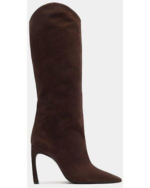 SCHUTZ SHOES Maryana Sculpt Leather Knee-High Boot - Brown