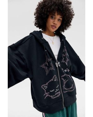 Minga Purrfection Cat Studded Hoodie - Blue